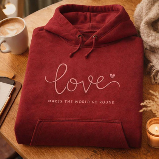 Embroidered Love Makes The World Go Round