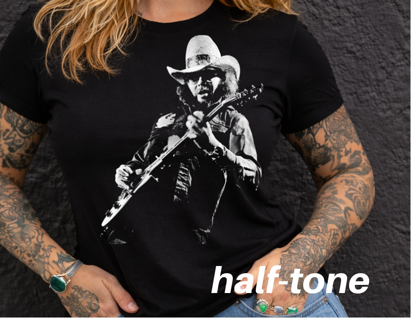DTF Transfer Half-Tone Hank Will JR Country