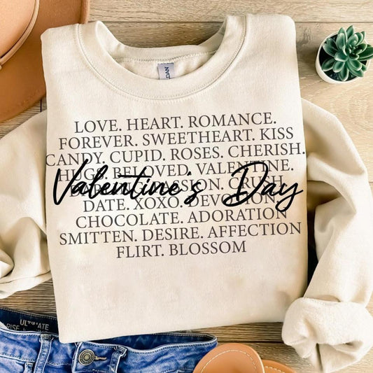 Sweatshirt Or T-Shirt Hoodie  Happy Valentines  Day  Saying .