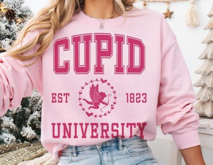 Sweatshirt Hoodie Crewneck T-Shirt  Happy Valentines Cupid University
