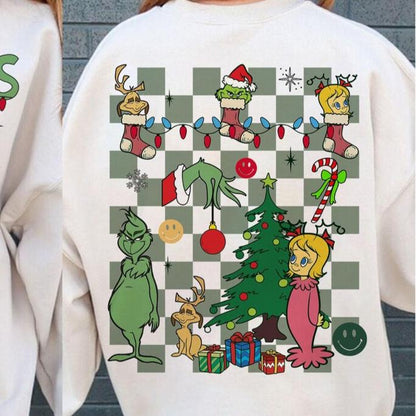 Sweatshirt Crew Neck Hoodie Or T-Shirt Christmas Vibes Vintage