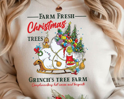 Sweatshirt Crew T-Shirt & Hoodie  Christmas Farm Fresh Christmas