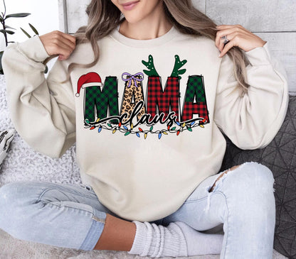 Sweatshirt Crew Neck Hoodie Or T-Shirt Christmas  Mama