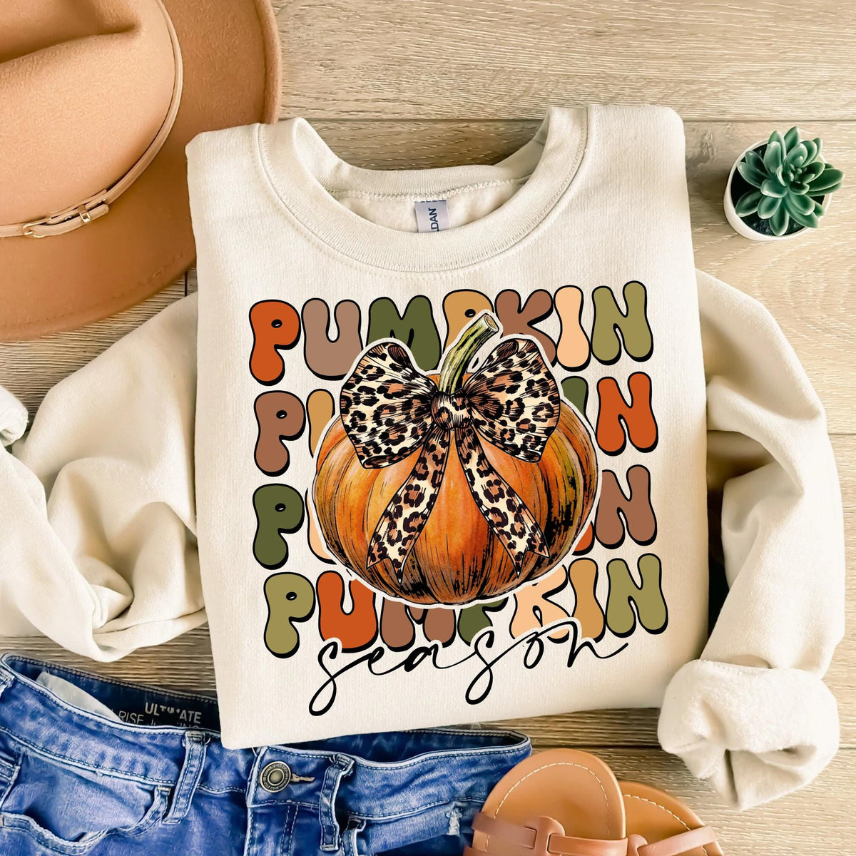 Retro Pumpkin Season Bow – Fall Coquette DTF Transfer