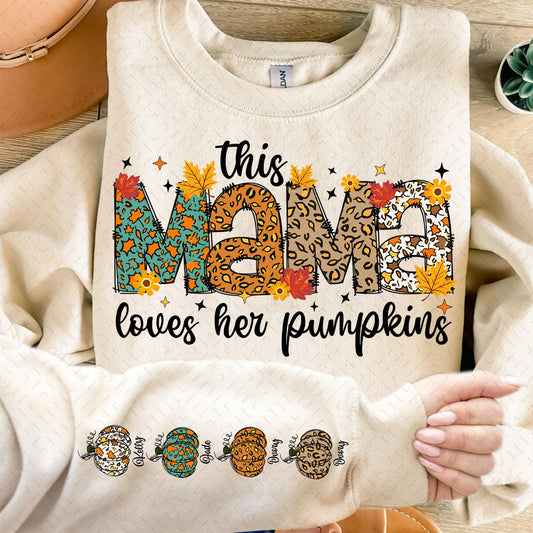 Personalized this mama loves her pumpkins design – Mother's Day DTF Transfer