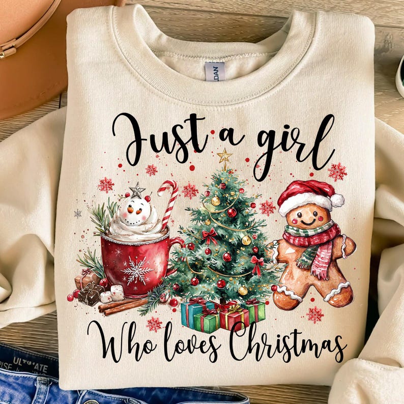 Just A Girl Who Loves Christmas – Coquette Christmas – Girly Christmas DTF transfer