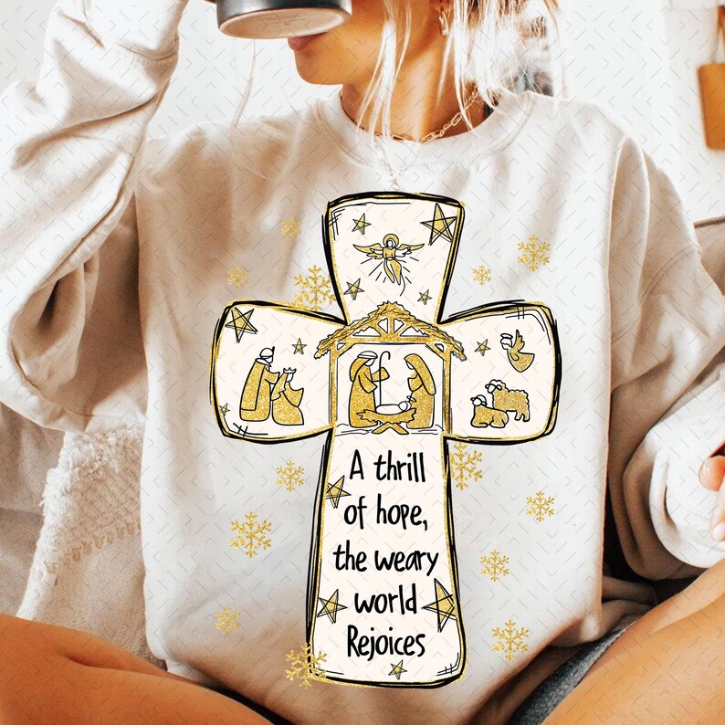 Jesus Christmas – Christmas Cross – Nativity Scene DTF transfer