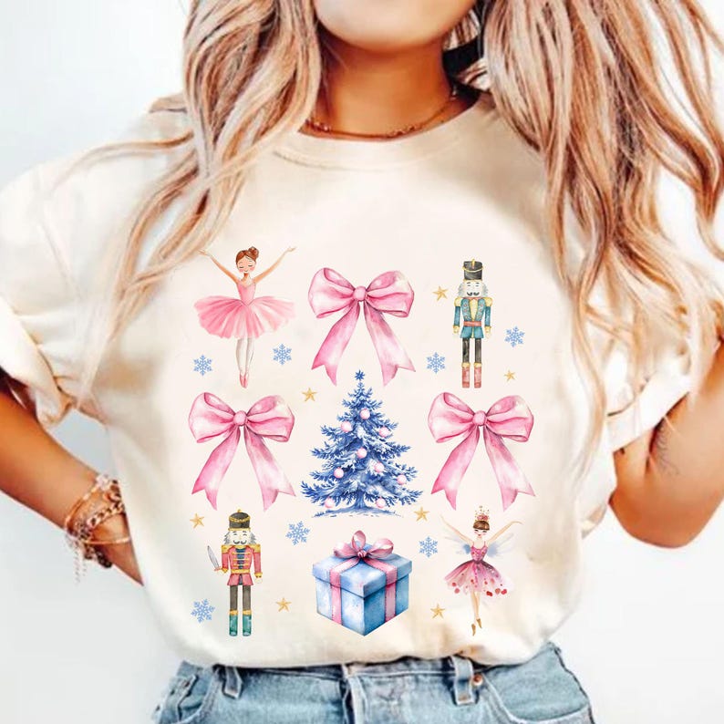 Coquette Nutcracker Christmas – Preppy Christmas – Holiday Vibes DTF transfer