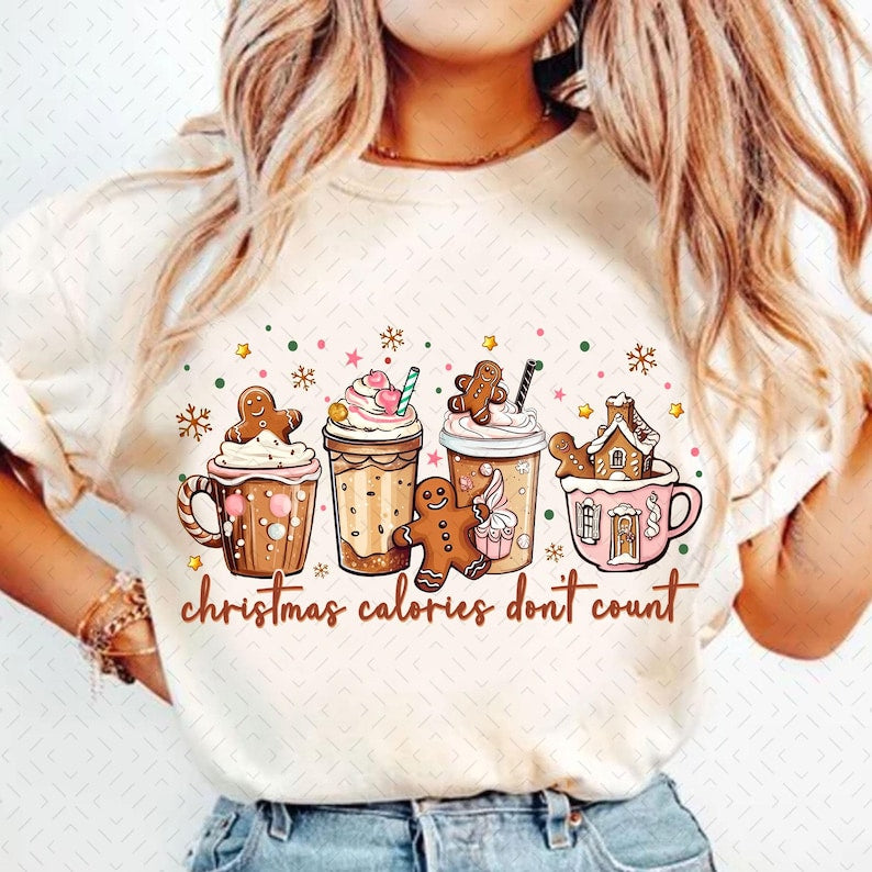 Christmas calories don't count – Gingerbread Coquette Bow – Christmas Season DTF transfer
