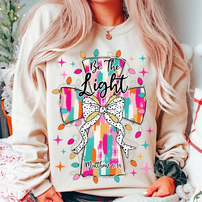 Be The Light – Jesus Christmas – Christian Christmas Light DTF transfer