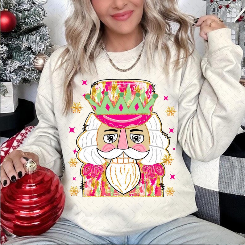 Colorful Coquette Glitter Nutcrackers – Girly Christmas – Bright Color Christmas DTF transfer