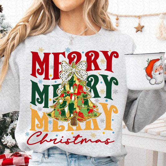 Colorful Coquette Glitter Christmas Tree – Merry Christmas Tree Design – Bright Color