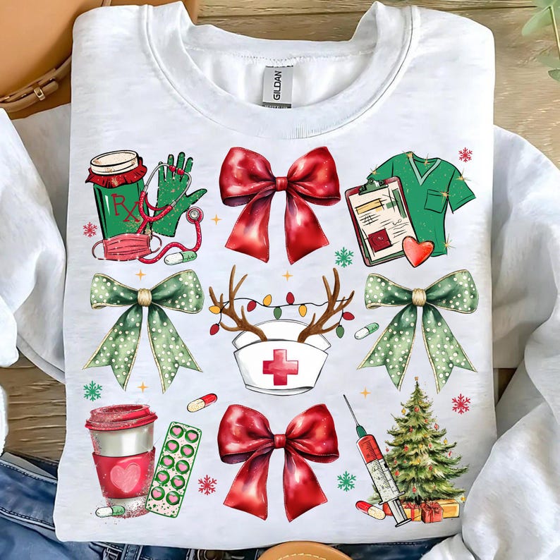 Nurse Christmas Coquette – Merry Christmas – Nurse DTF transfer