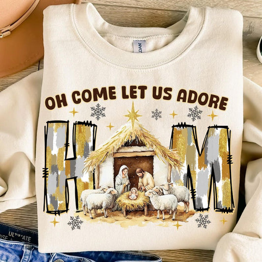 Oh Come Let Us Adore Him – Nativity Scene Christmas – Coquette Jesus Christmas