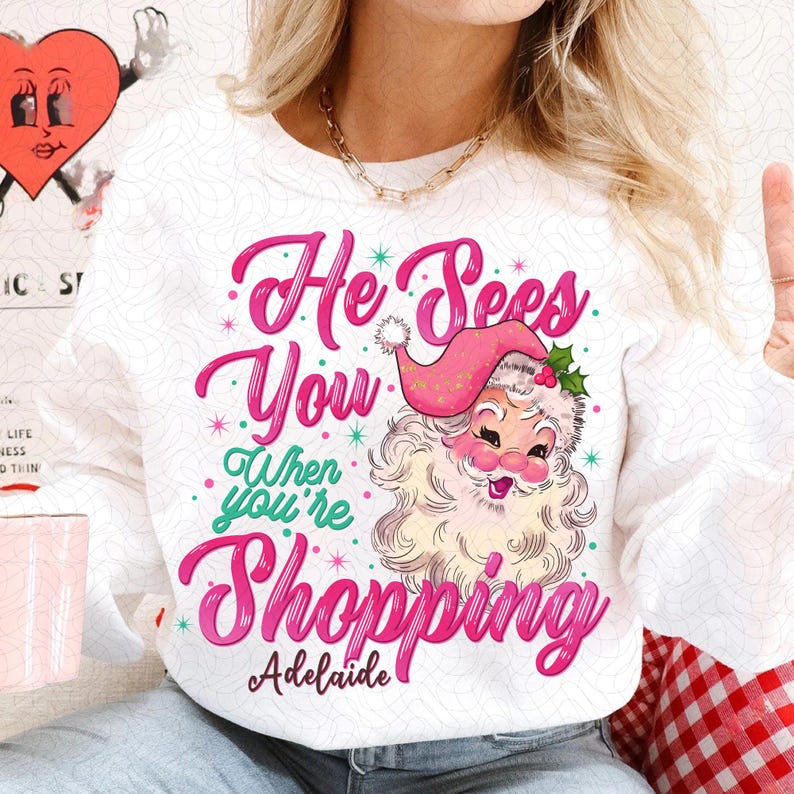 Custom Christmas Santa – Small Business sublimination Trendy Christmas Shop Local Shop DTF transfer