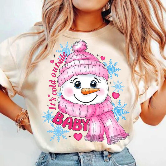 Pink Snowman Christmas – Baby It's Cold Outside – Winter