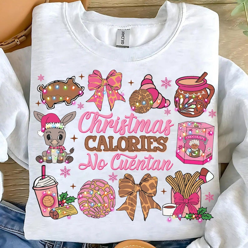 Coquette Christmas Calories No Cuentan – Mexican Christmas – Tis The Season DTF transfer