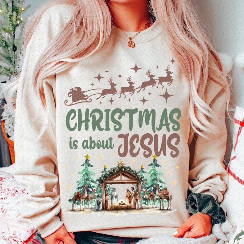 Christmas is about Jesus – Jesus Christmas – Nativity Scene DTF transfer