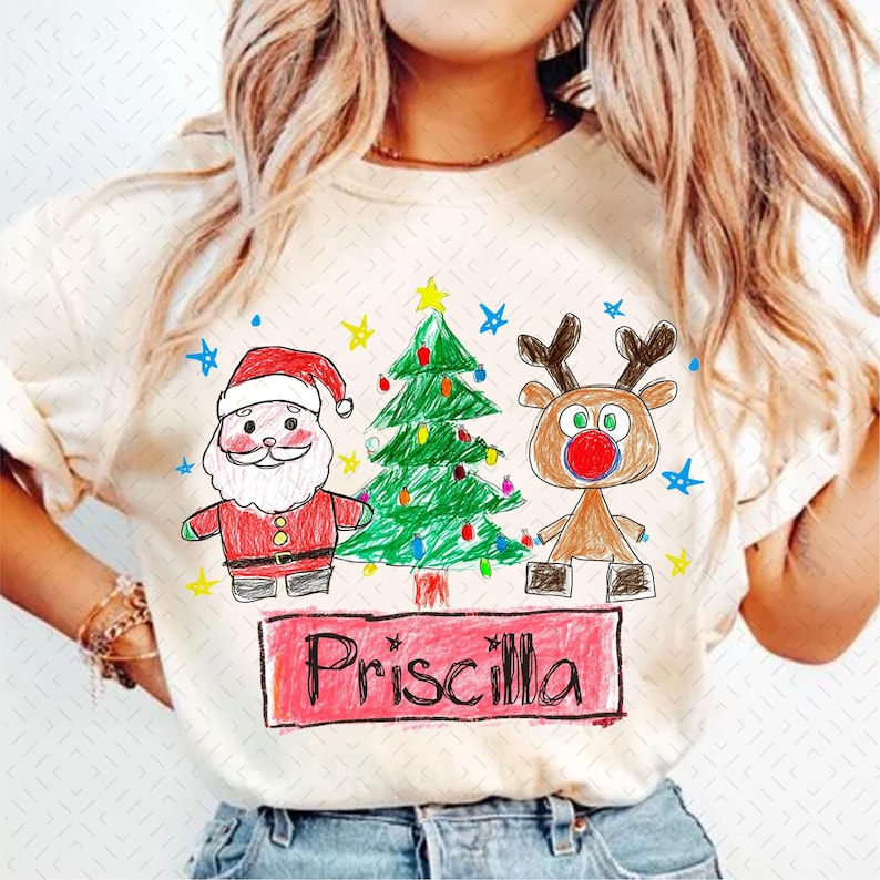 Cute Christmas Teacher Custom Name – Teacher Crayon Name Design – Kindergarten Preshool DTF transfer