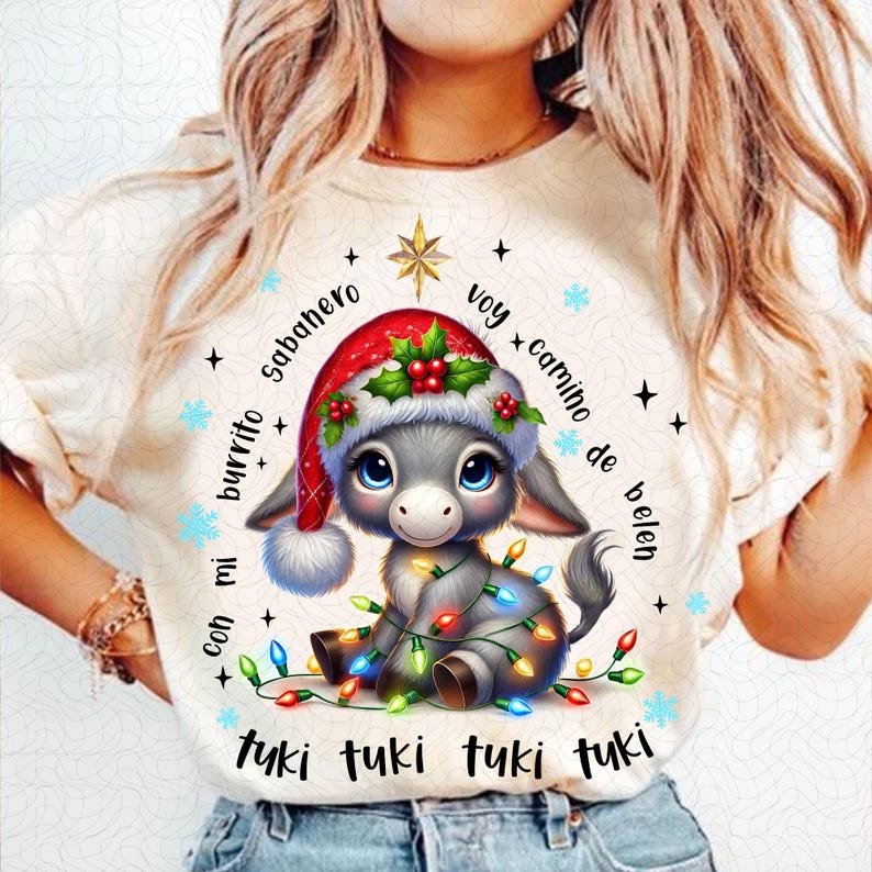 Mi Burrito Sabanero Mexican – Feliz Navidad – Tuki Tuki Donkey Latino Xmas DTF transfer