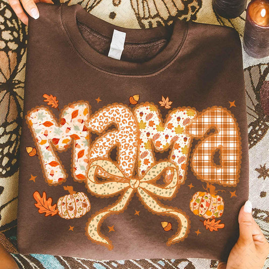 Preppy Floral Fall Mama – Fall Pumpkin – Design 2 DTF Transfer