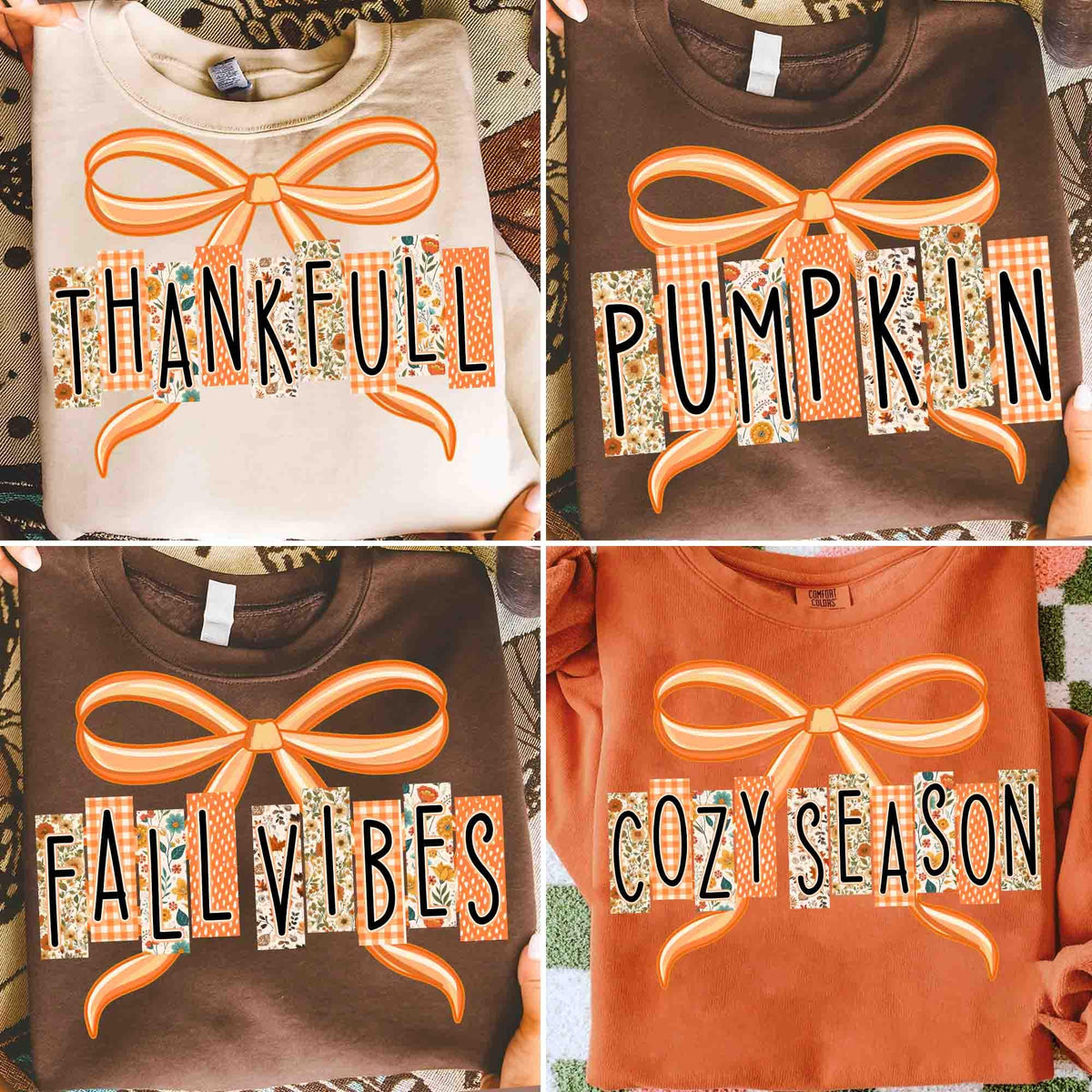 Preppy Fall Vibes – Pumpkin DTF Transfer