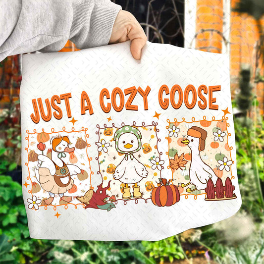 Cozy Fall Goose – Preppy Autumn Goose Design DTF Transfer