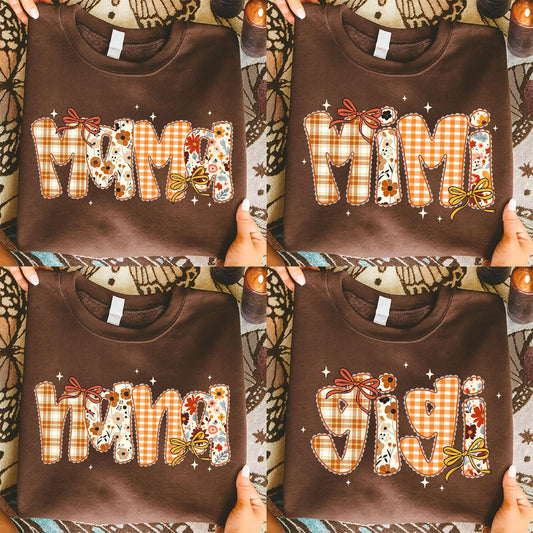 Preppy Floral Fall Mama – Fall Pumpkin DTF Transfer