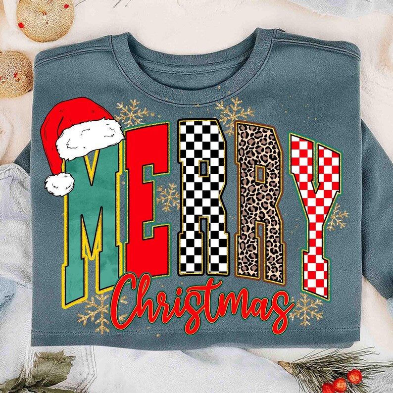 Glitter Coquette Merry Christmas – Merry and bright – Christmas DTF transfer