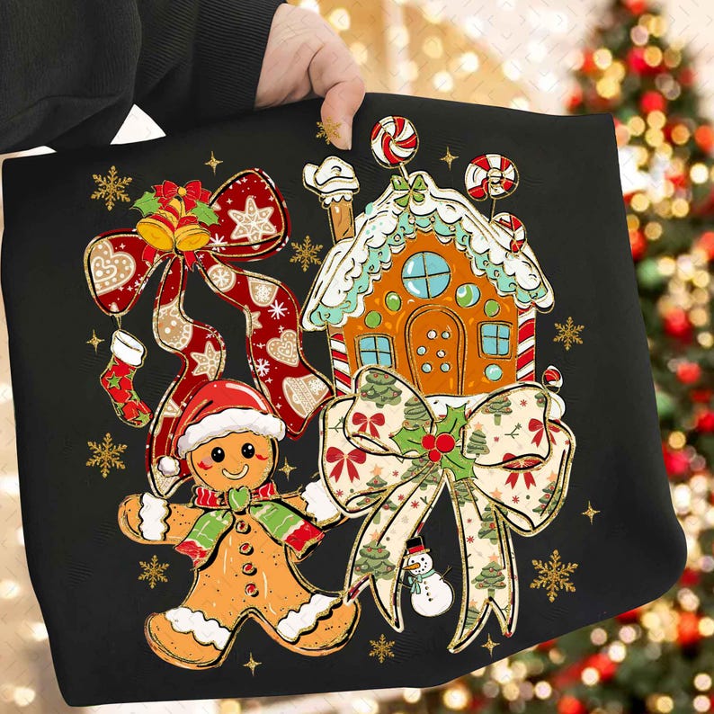 Christmas Gingerbread Coquette – Preppy Christmas – Tis the Season DTF transfer