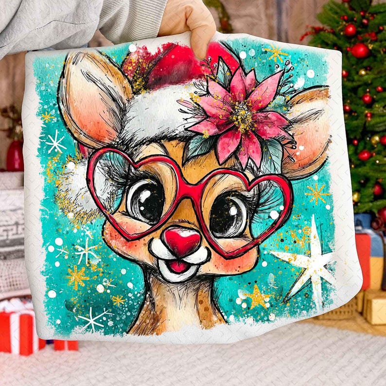 Christmas Reindeer Brushstrokes – Christmas – Christmas Movies DTF transfer