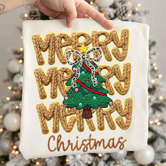 Latch Hook Yarn Crochet Merry Christmas – Coquette Leopard Christmas Bow – Faux Yarn