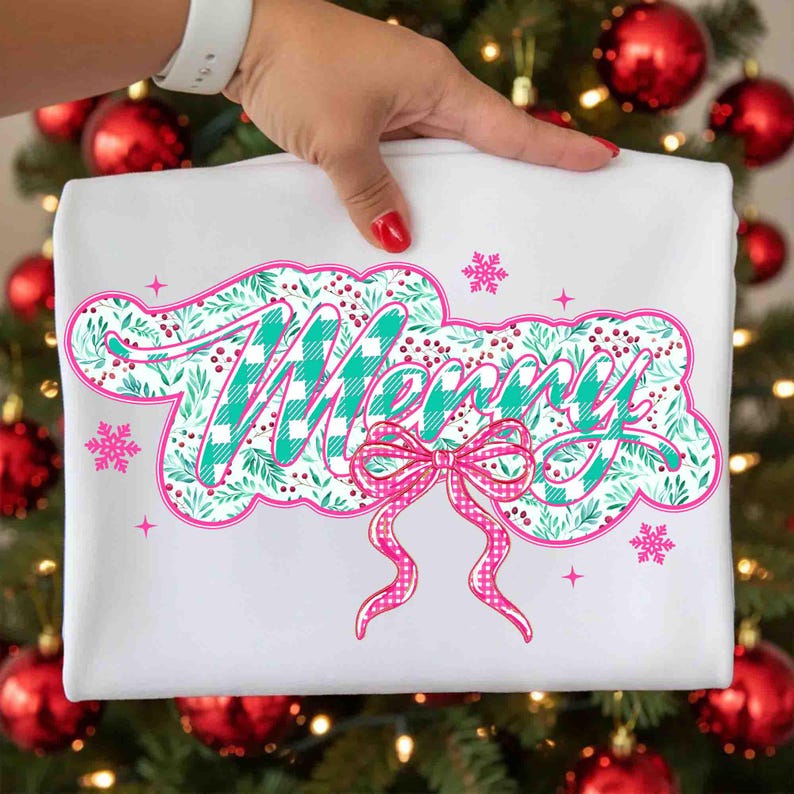 Pink Blue Plaid Merry coquette – Merry doodles – merry DTF transfer