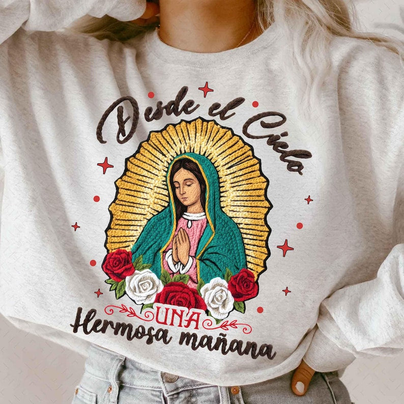 Latch Hook Yarn Crochet Our Lady Of Guadalupe – Nuestra Señora – Desde El Cielo DTF transfer