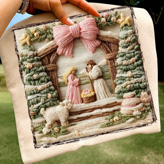 Faux Yarn Christian Nativity Scene – Chunky Knit Faith Christmas – Greatest Gift of all