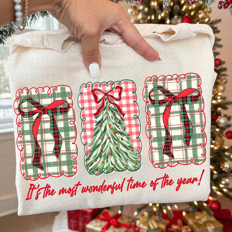 Coquette Christmas Checkered Red Plaid – Christmas – Preppy christmas DTF transfer