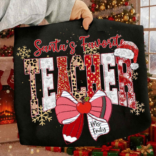 Santa's Favorite Teacher Christmas – Custom Christmas Teacher – Merry Teacher