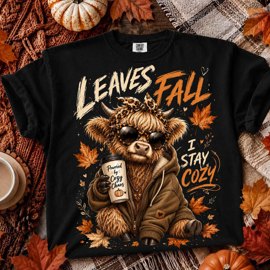 Leaves Fall I dont – Highland Cow Fall DTF Transfer