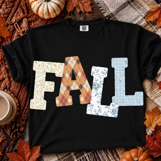Flannel Fall Letters Word Quote Fall Autumn Graphic – Cozy Fall Sweatshirt DTF Transfer