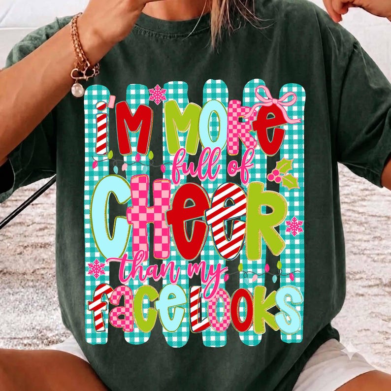 Christmas Funny Sarcastic Quote Stripe Trendy Distressed – Boho Quotes – Xmas DTF transfer