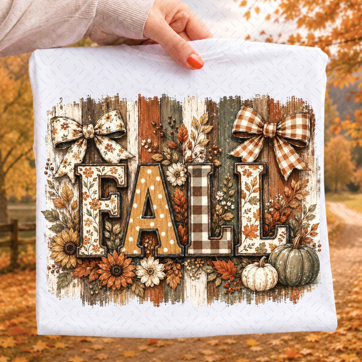Coquette Fall – Brushstroke Autumn DTF Transfer
