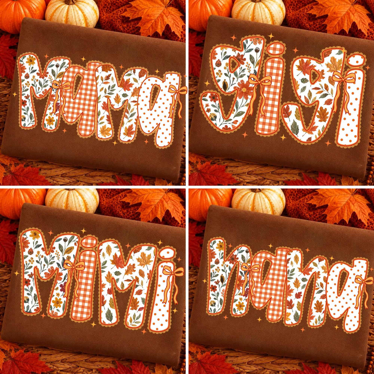 Preppy Lace Fall Mama – Cozy Season Vibes Pumpkin DTF Transfer