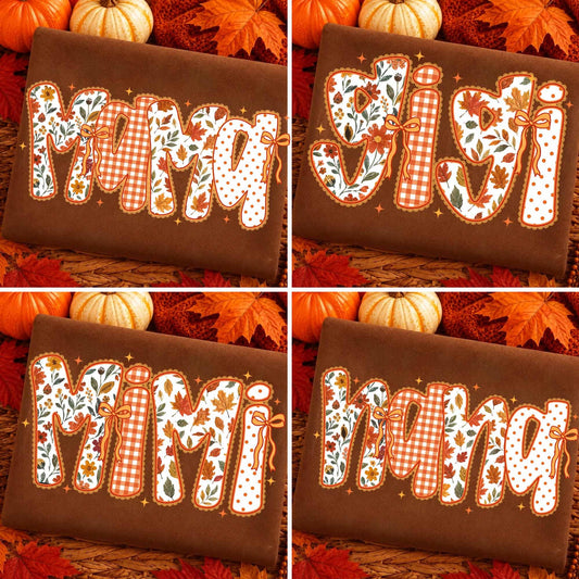 Preppy Lace Fall Mama – Cozy Season Vibes Pumpkin DTF Transfer
