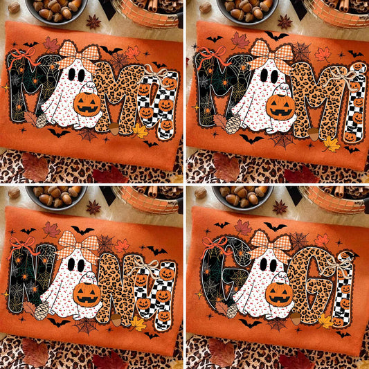 Preppy Halloween Mama Mimi Nana Gigi – Ghost Pumpkin Cherries DTF Transfer