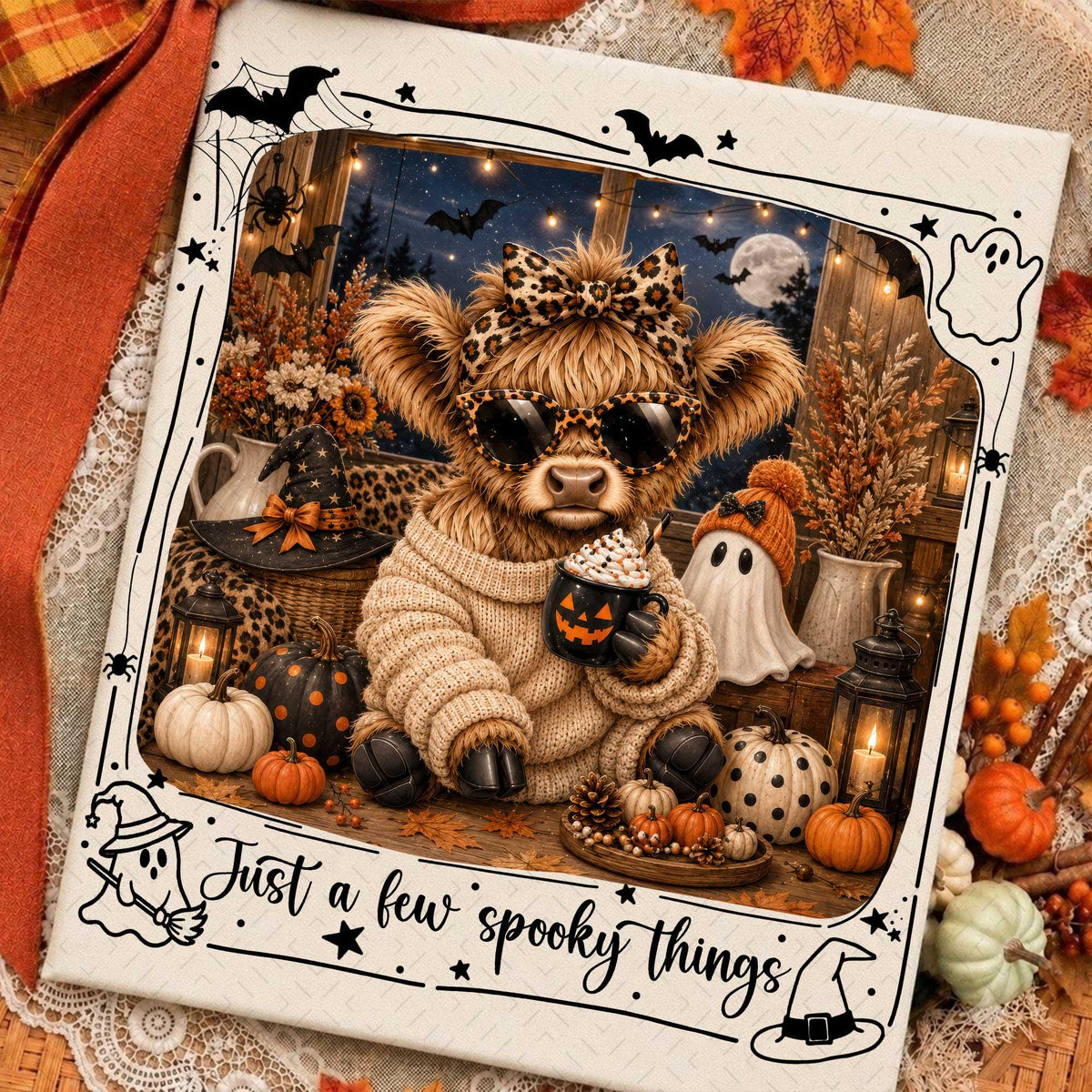 Just a Spooky Things – Highland Cow Fall Design DTF Transfer