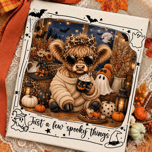 Just a Spooky Things – Highland Cow Fall Design DTF Transfer