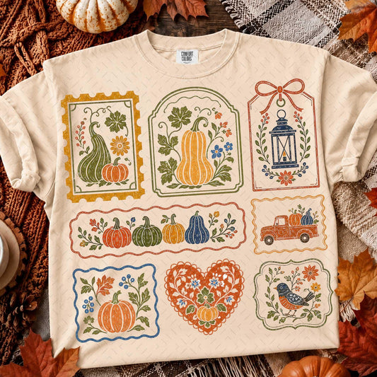 Linocut Autumn Stamp – Trendy Fall Design DTF Transfer