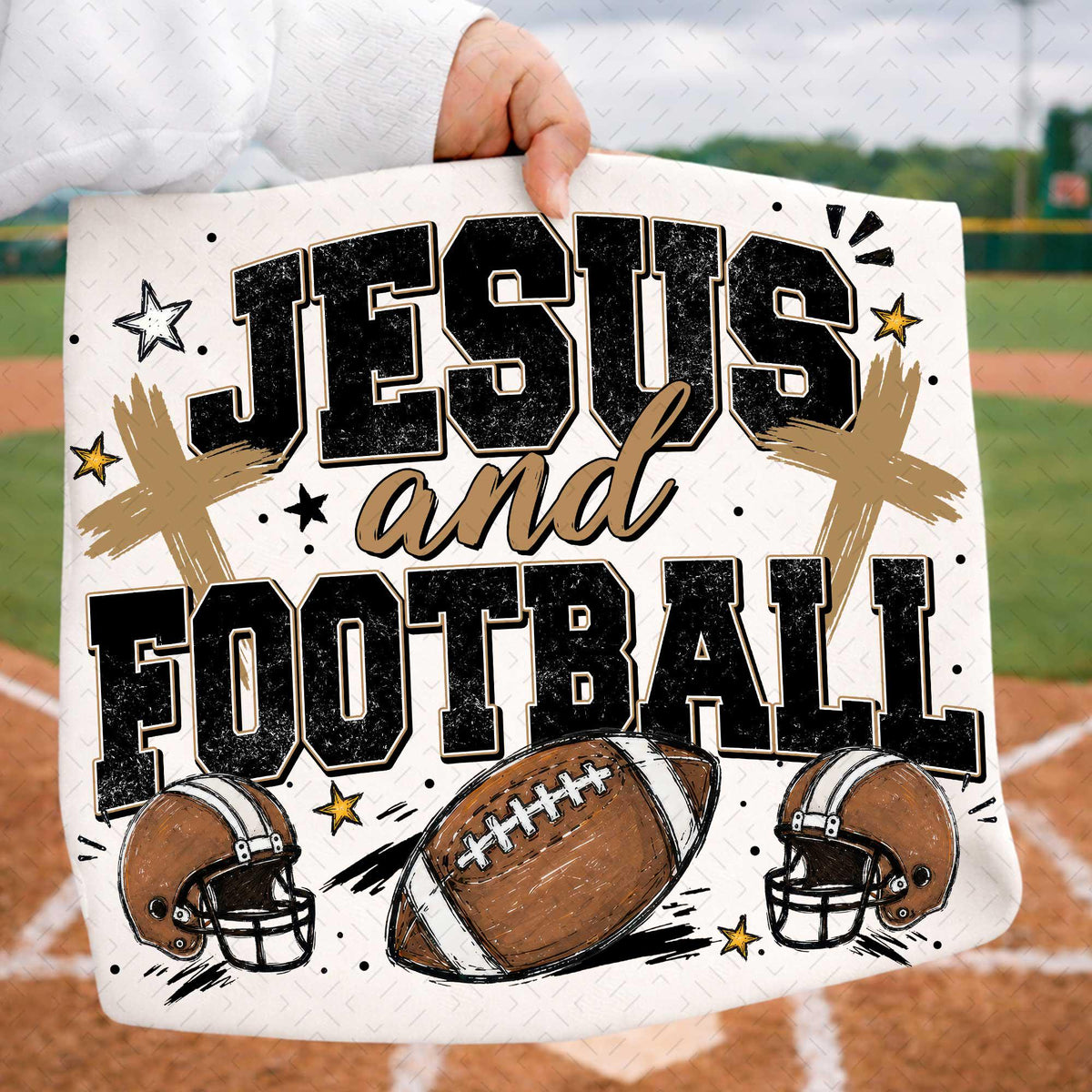 Football Funny Game Day Preppy Football Mama – Jesus and football DTF Transfer