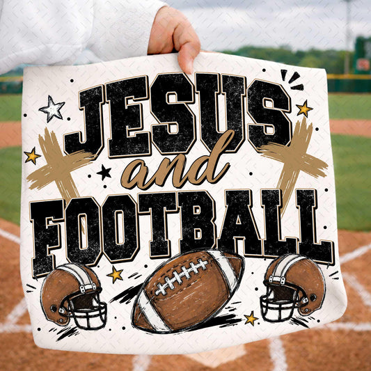 Football Funny Game Day Preppy Football Mama – Jesus and football DTF Transfer