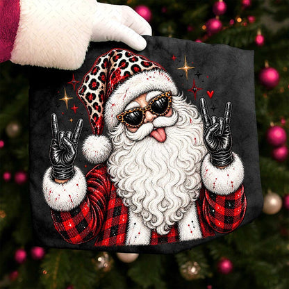 Funny Leopard Santa Claus – Retro Christmas – Halftone Christmas Design